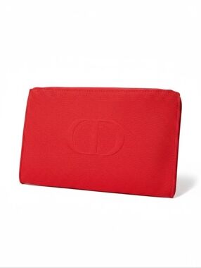 Dior Red Classic Canvas Makeup Pouch